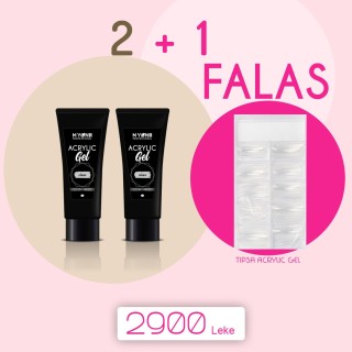 2+1 pako tipsa acrylic gel falas