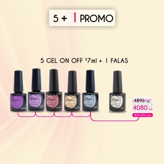 5 GEL ON OFF 7ML + 1 FALAS