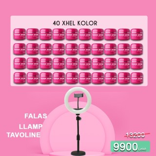 40 Kolor xhel + Llampe tavoline falas