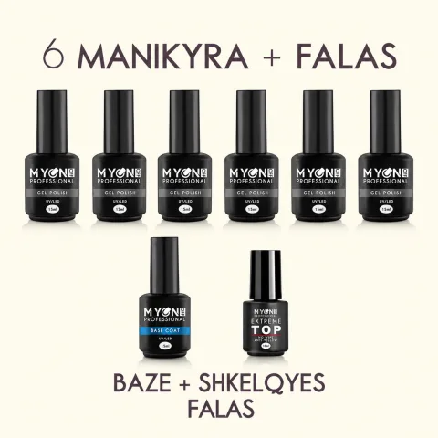 6 Gel Polish + Baze- Shkelqyes Falas