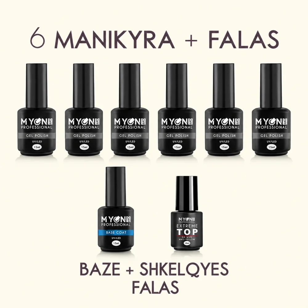 6 Gel Polish + Baze- Shkelqyes Falas