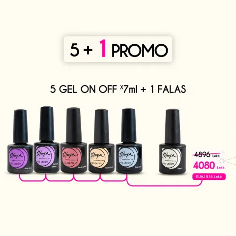 5 GEL ON OFF 7ML + 1 FALAS
