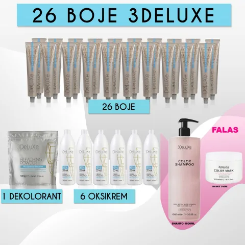26 Boje delux + shampo & maske