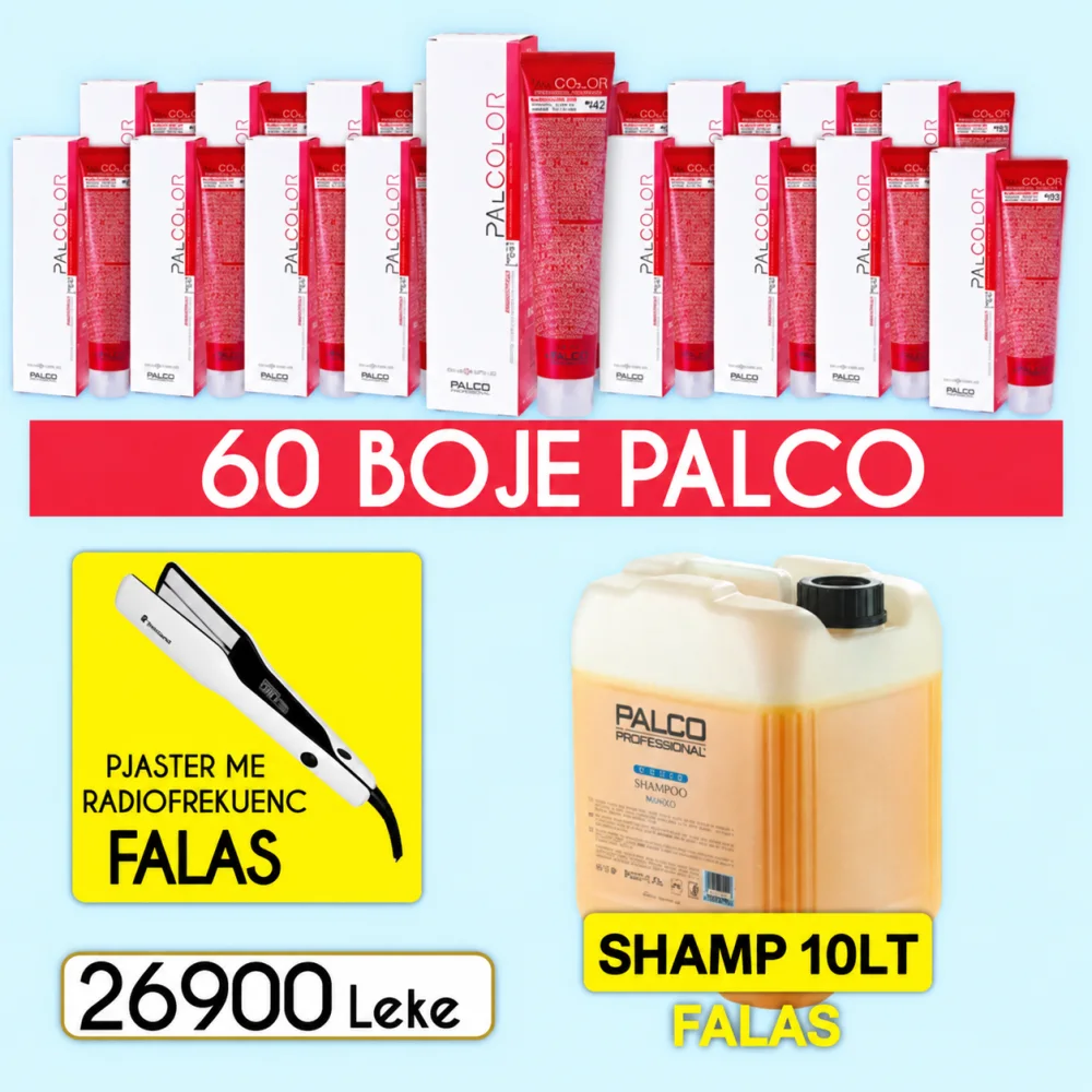 60 Boje Palco + Pjaster & Shampo 10LT Falas
