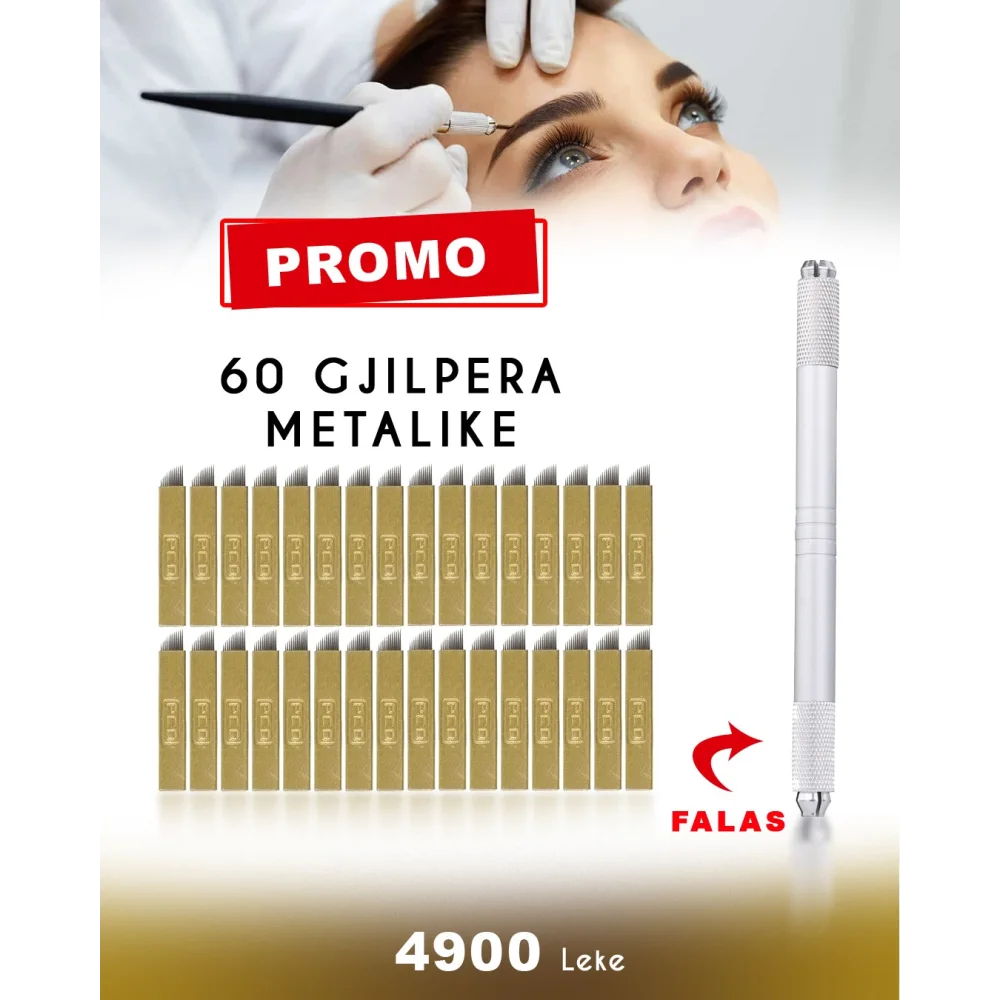 Promocion 60 gjilpera metalike + Laps falas
